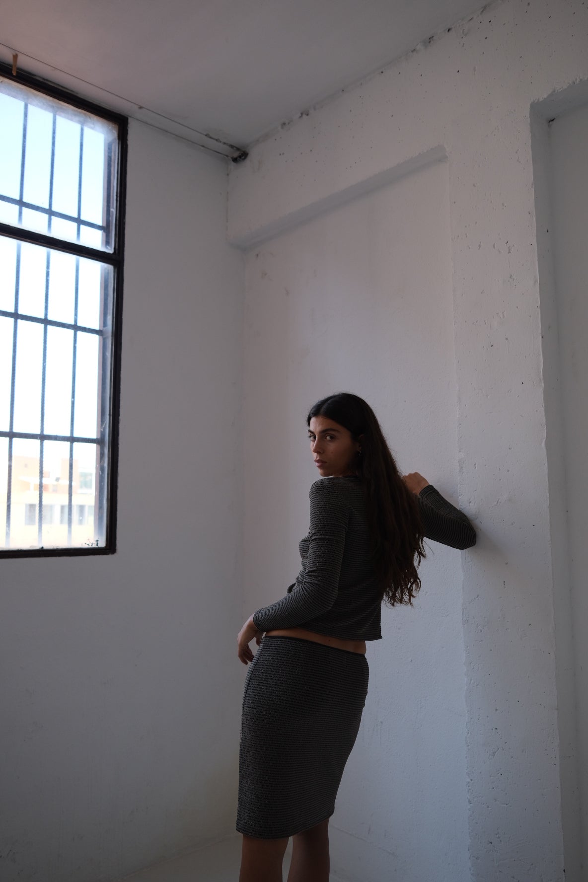 Silver Stripes Skirt