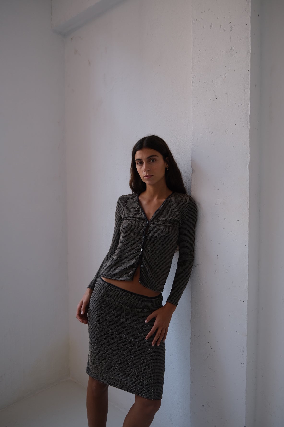 Silver Stripes Skirt