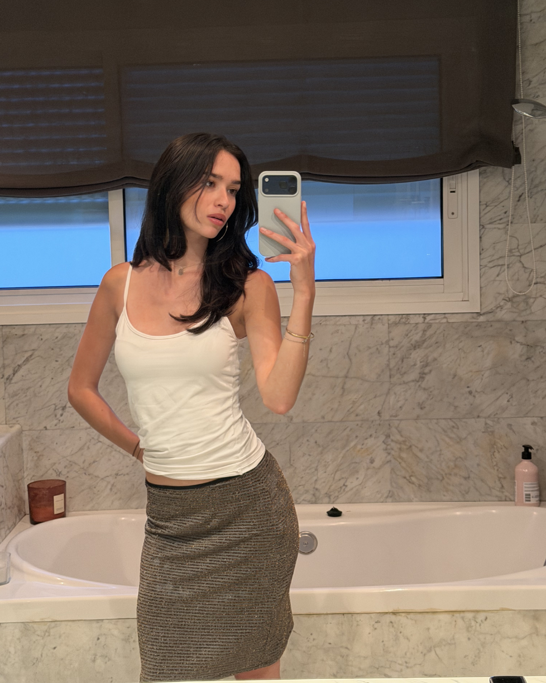 Silver Stripes Skirt